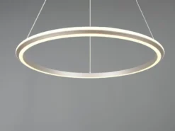 Große LED Pendelleuchte AMADOR Silber, dimmbar & Lichtfarbe einstellbar Ø 75cm