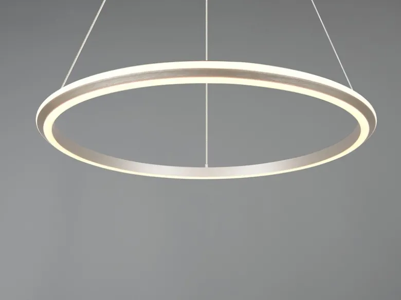Große LED Pendelleuchte AMADOR Silber, dimmbar & Lichtfarbe einstellbar Ø 75cm