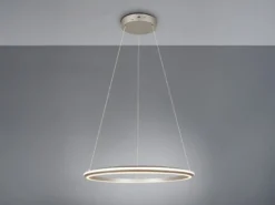 Große LED Pendelleuchte AMADOR Silber, dimmbar & Lichtfarbe einstellbar Ø 75cm