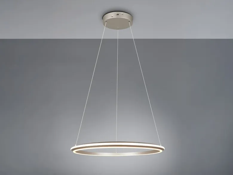Große LED Pendelleuchte AMADOR Silber, dimmbar & Lichtfarbe einstellbar Ø 75cm