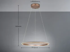 Große LED Pendelleuchte AMADOR Coffee, dimmbar & Lichtfarbe einstellbar Ø 75cm