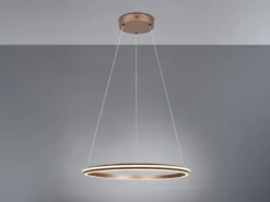 Große LED Pendelleuchte AMADOR Coffee, dimmbar & Lichtfarbe einstellbar Ø 75cm