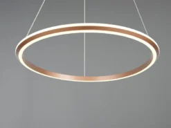 Große LED Pendelleuchte AMADOR Coffee, dimmbar & Lichtfarbe einstellbar Ø 75cm