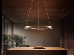 Große LED Pendelleuchte AMADOR Coffee, dimmbar & Lichtfarbe einstellbar Ø 75cm
