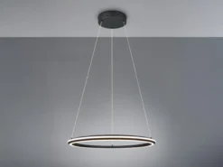 Große LED Pendelleuchte AMADOR Schwarz, dimmbar & Lichtfarbe einstellbar Ø 75cm