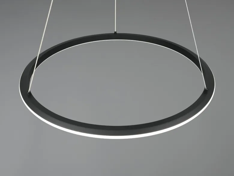 Große LED Pendelleuchte AMADOR Schwarz, dimmbar & Lichtfarbe einstellbar Ø 75cm
