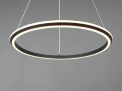 Große LED Pendelleuchte AMADOR Schwarz, dimmbar & Lichtfarbe einstellbar Ø 75cm
