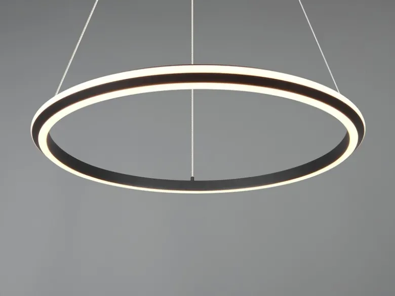 Große LED Pendelleuchte AMADOR Schwarz, dimmbar & Lichtfarbe einstellbar Ø 75cm