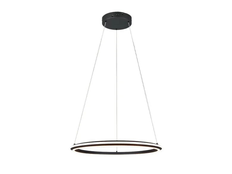 Große LED Pendelleuchte AMADOR Schwarz, dimmbar & Lichtfarbe einstellbar Ø 75cm