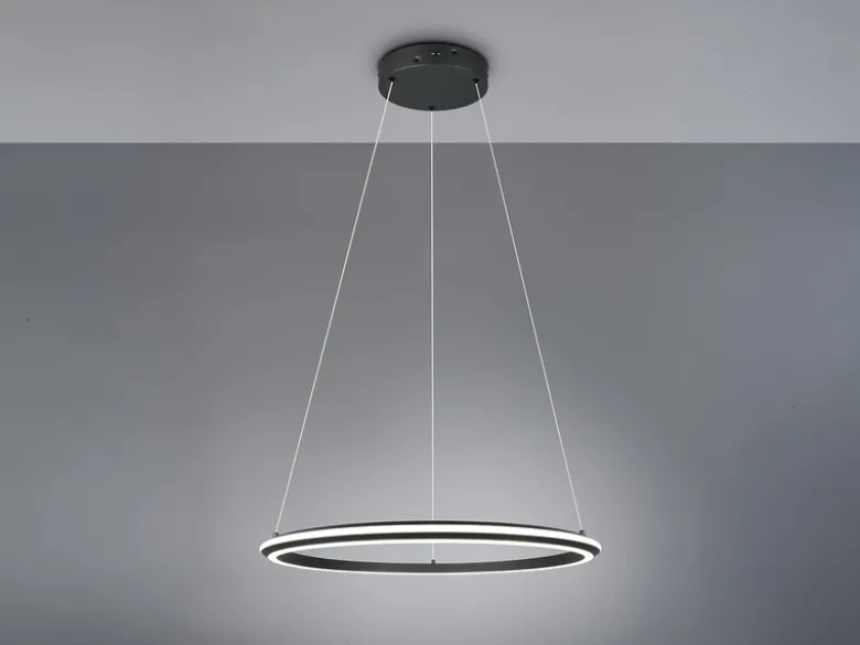 Große LED Pendelleuchte AMADOR Schwarz, dimmbar & Lichtfarbe einstellbar Ø 75cm