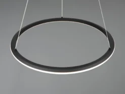 Große LED Pendelleuchte AMADOR Schwarz, dimmbar & Lichtfarbe einstellbar Ø 75cm