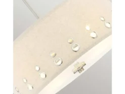 Große LED Pendelleuchte aus Stoff, 4-stufig höhenverstellbar, Ø 46cm