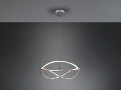 Große LED Pendelleuchte CHARIVARI Silber matt, Ø 62cm