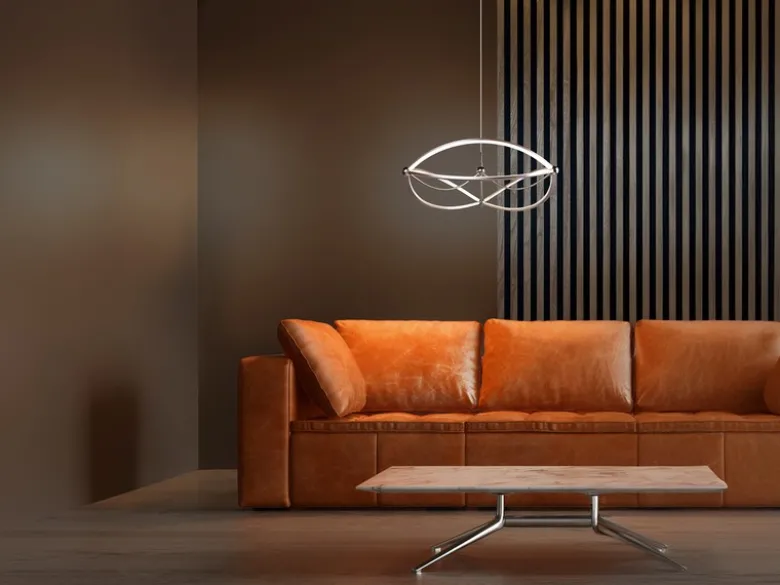 Große LED Pendelleuchte CHARIVARI Silber matt, Ø 62cm