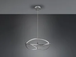 Große LED Pendelleuchte CHARIVARI Silber matt, Ø 62cm