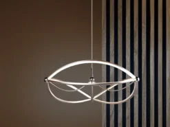 Große LED Pendelleuchte CHARIVARI Silber matt, Ø 62cm
