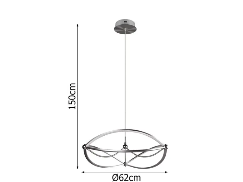 Große LED Pendelleuchte CHARIVARI Silber matt, Ø 62cm