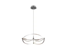 Große LED Pendelleuchte CHARIVARI Silber matt, Ø 62cm