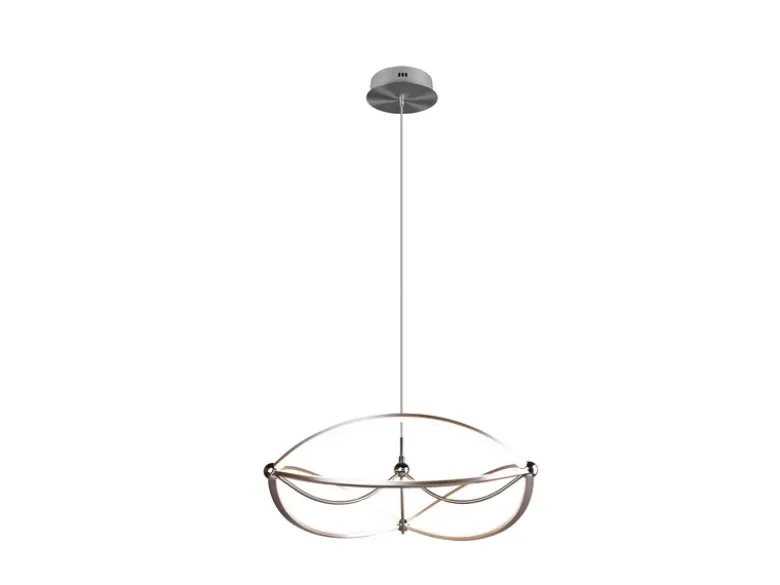 Große LED Pendelleuchte CHARIVARI Silber matt, Ø 62cm