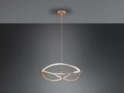 Große LED Pendelleuchte CHARIVARI Messing matt, Ø 62cm