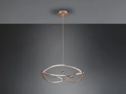 Große LED Pendelleuchte CHARIVARI Messing matt, Ø 62cm