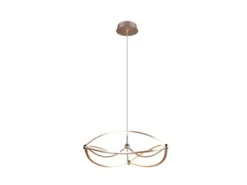Große LED Pendelleuchte CHARIVARI Messing matt, Ø 62cm
