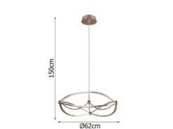 Große LED Pendelleuchte CHARIVARI Messing matt, Ø 62cm