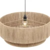 Große LED Pendelleuchte 1-flammig aus Jute Natur im Boho Stil, Ø 60cm