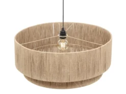Große LED Pendelleuchte 1-flammig aus Jute Natur im Boho Stil, Ø 60cm