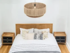 Große LED Pendelleuchte 1-flammig aus Jute Natur im Boho Stil, Ø 60cm