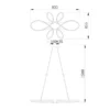 Große LED Pendelleuchte FLY geschwungen Schwarz, Breite 83cm