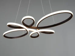 Große LED Pendelleuchte FLY geschwungen Schwarz, Breite 83cm