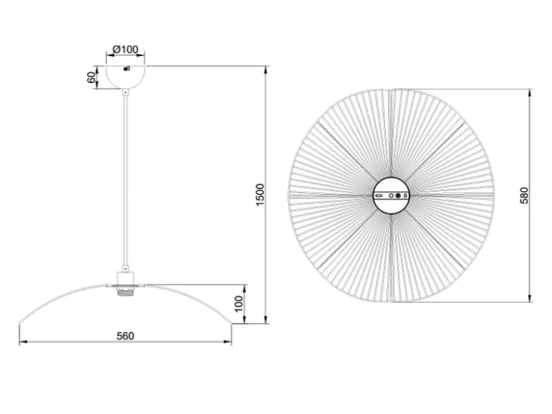 Große LED Pendelleuchte geflochten aus Papiergarn, Lampenschirm Ø 58cm