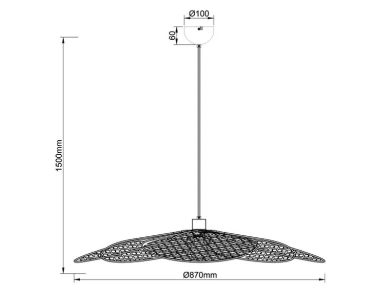 Große LED Pendelleuchte mit ausgefallenem Gitter Lampenschirm, Ø 87cm