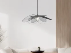 Große LED Pendelleuchte mit ausgefallenem Gitter Lampenschirm, Ø 87cm