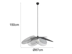 Große LED Pendelleuchte mit ausgefallenem Gitter Lampenschirm, Ø 87cm