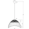 Große LED Pendelleuchte mit Lampenschirm aus Rattan & Draht, Ø 48cm