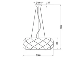 Große LED Pendelleuchte mit Lasercut Muster Weiß matt, Ø 50cm