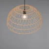 Große LED Pendelleuchte mit Makramee Lampenschirm aus Papiergarn, Ø 60cm
