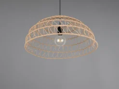 Große LED Pendelleuchte mit Makramee Lampenschirm aus Papiergarn, Ø 60cm