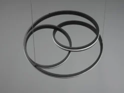 Große LED Pendelleuchte NURIA dimmbar geschwungen Schwarz, Ø 60cm