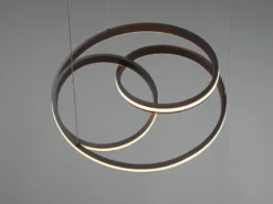 Große LED Pendelleuchte NURIA dimmbar geschwungen Schwarz, Ø 60cm