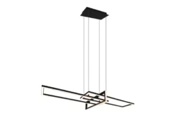 Große LED Pendelleuchte SALINAS lang mit Switch Dimmer Schwarz, Breite 110cm