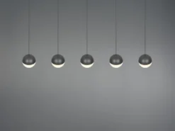 Große LED Pendelleuchte SENTA 5-flammig höhenverstellbar, Breite 114cm