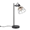 Große LED Schreibtischleuchte mit Rattan & Gitter Lampenschirm, Höhe 50cm