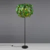 Große LED Stehleuchte mit Blätter Lampenschirm Grün, Höhe 180cm