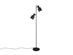 Große LED Stehleuchte mit 2 schwenkbaren Spots Schwarz, Höhe 161cm
