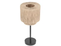 Große LED Tischleuchte aus Jute Natur im Boho Stil, Höhe 45cm
