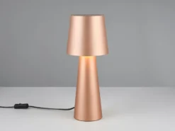Große LED Tischleuchte aus Metall Coffeefarbig, Höhe 40cm