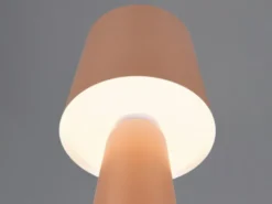 Große LED Tischleuchte aus Metall Coffeefarbig, Höhe 40cm